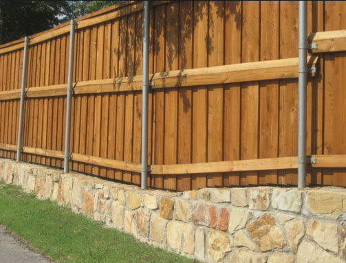 stone wood fence denton tx